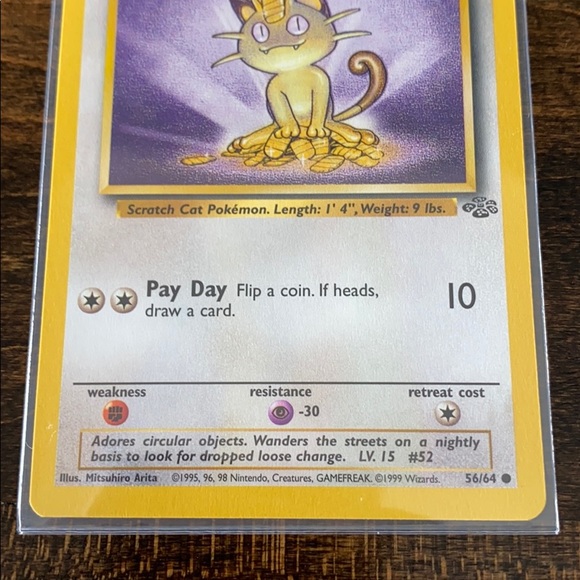 Pokémon Base Set Meowth Card (1995, 56/64) - Picture 3 of 5